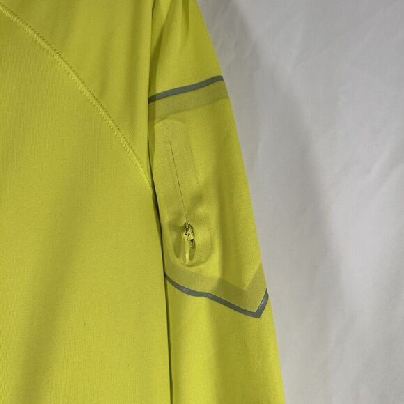 Under Armour Running Jacket Women's Large Bright Yellow Fitted Long Sleeve Mock - Picture 5 of 10